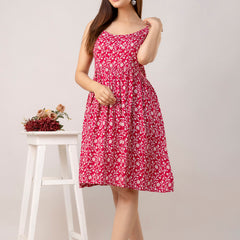 Maroon Short Dress  For Women