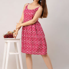 Maroon Short Dress  For Women