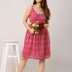 Maroon Short Dress  For Women