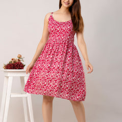 Maroon Short Dress  For Women
