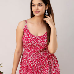 Maroon Short Dress  For Women