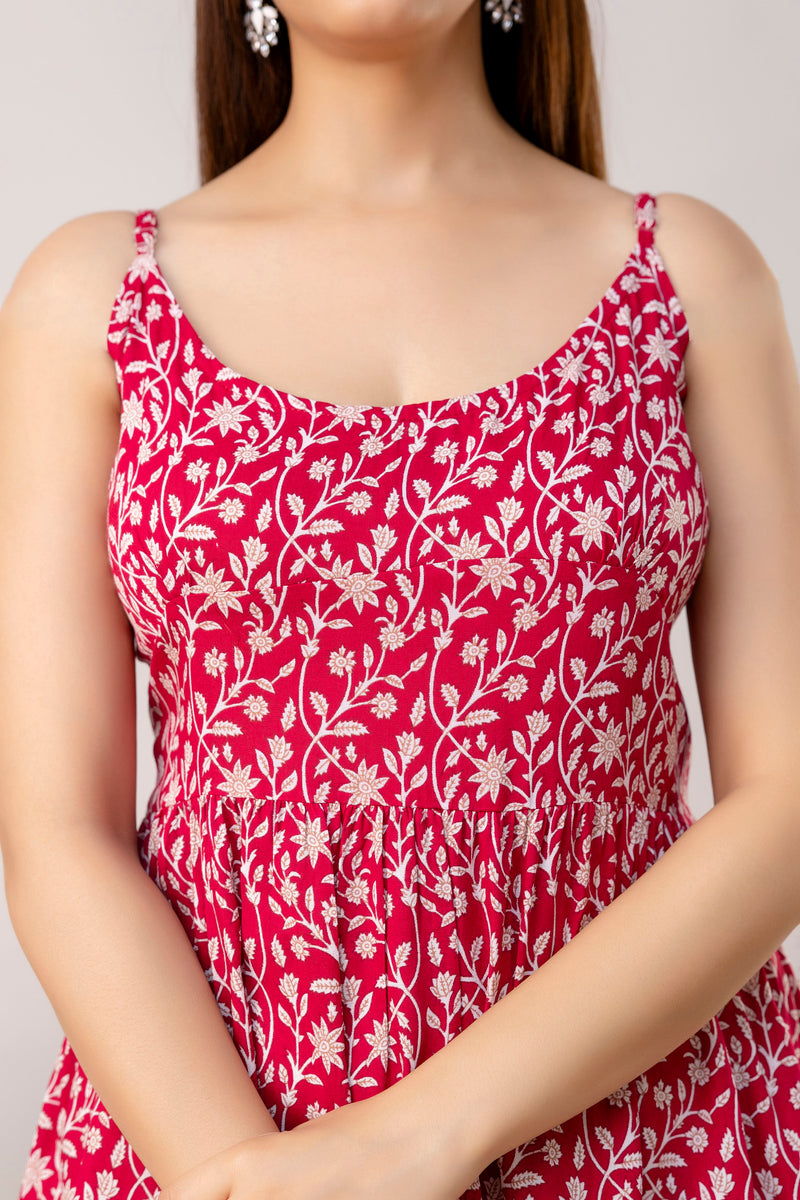 Maroon Short Dress  For Women