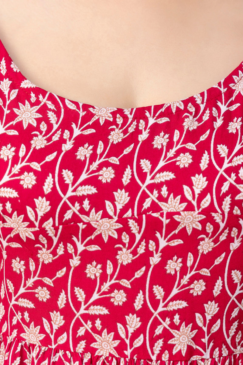 Maroon Short Dress  For Women
