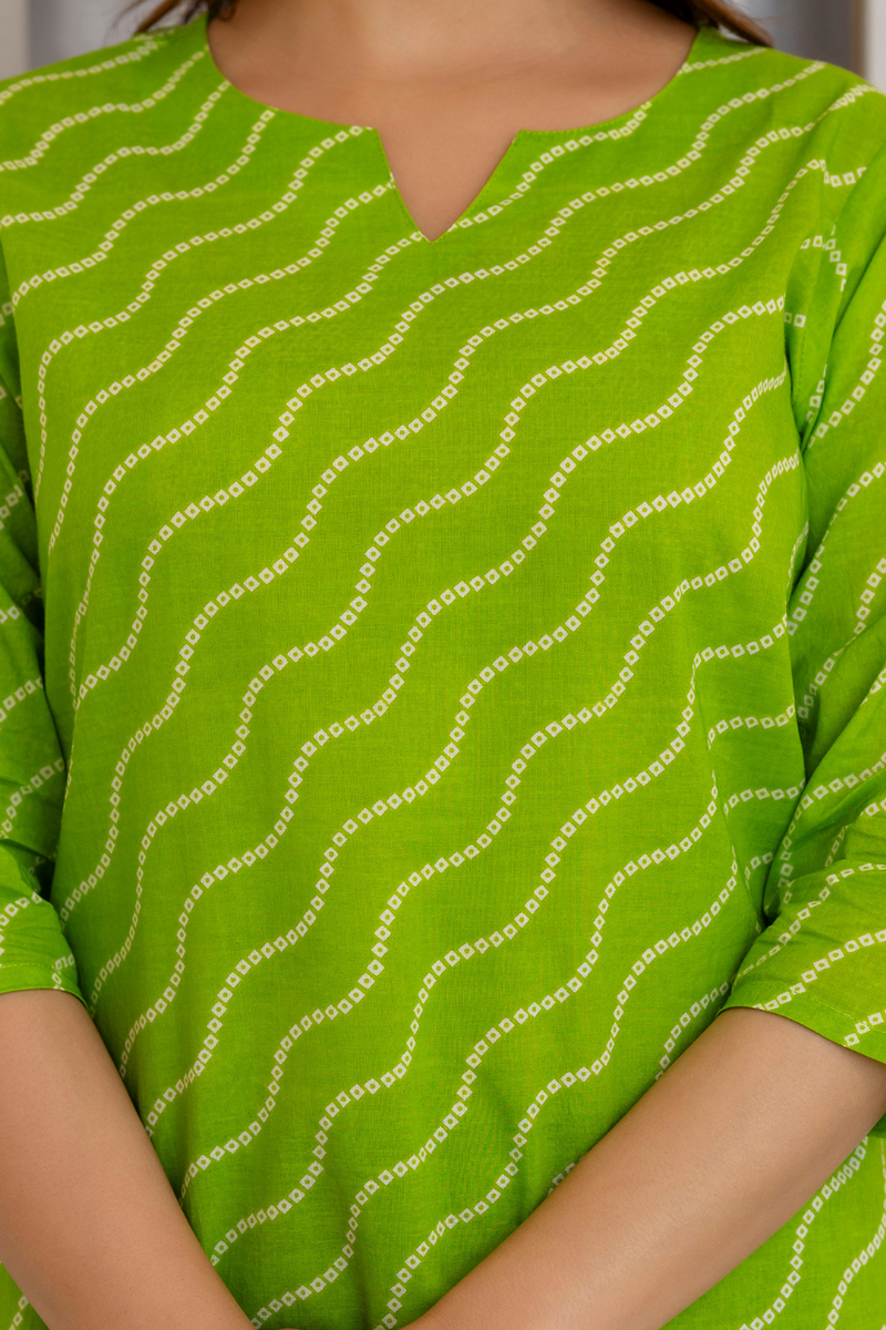 Women Printed Pure Cotton Straight Kurti