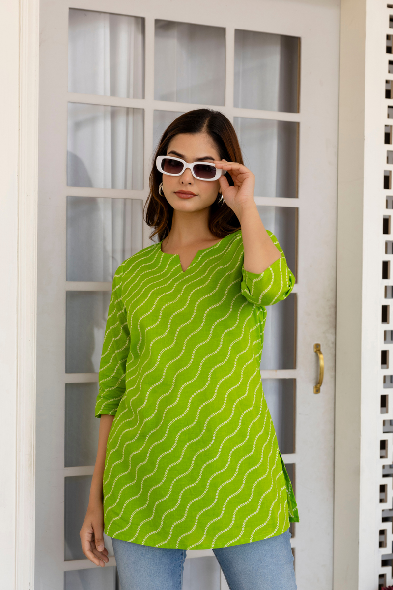 Women Printed Pure Cotton Straight Kurti
