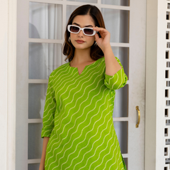 Women Printed Pure Cotton Straight Kurti