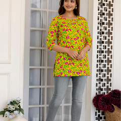 Women Printed Reyon Straight Kurti