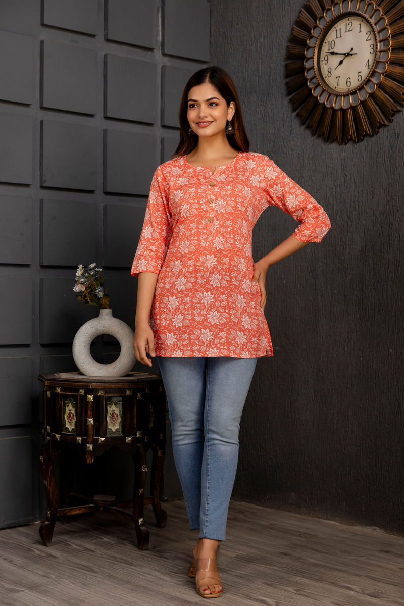 Women Printed Reyon Straight Kurti