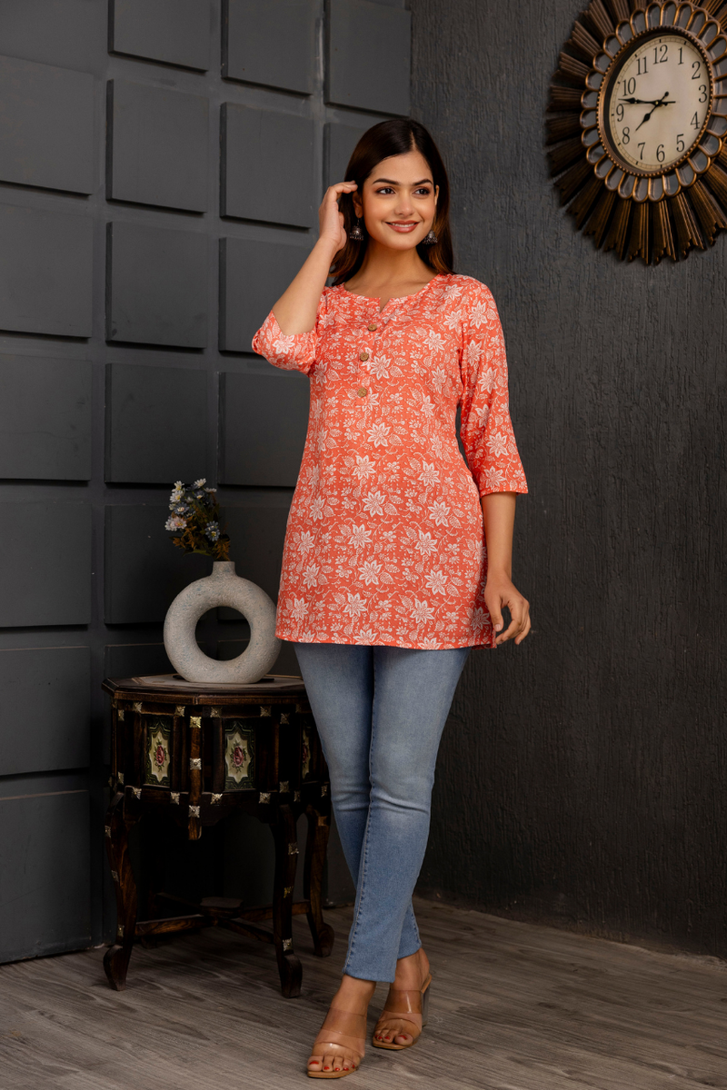 Women Printed Reyon Straight Kurti