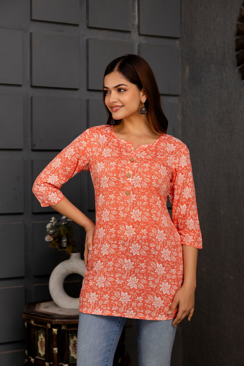 Women Printed Reyon Straight Kurti