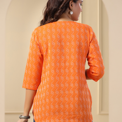 Women Printed Pure Cotton Straight Kurti