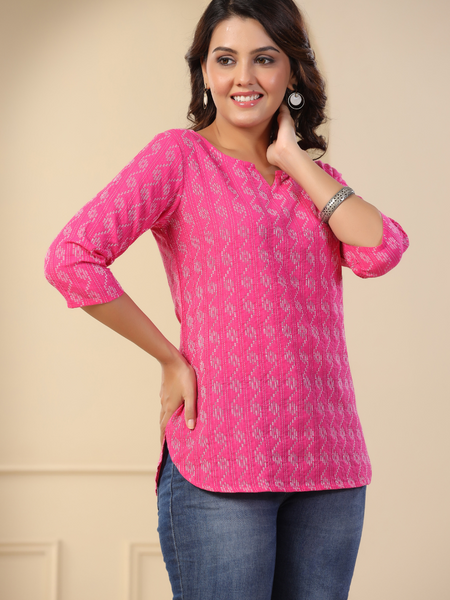 Women Printed Pure Cotton Straight Kurti