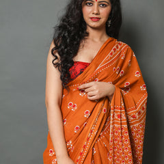 Elegant Hand Block Printed Cotton Saree