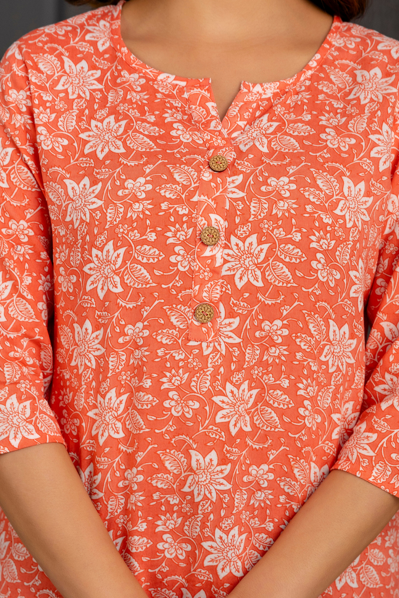 Women Printed Reyon Straight Kurti