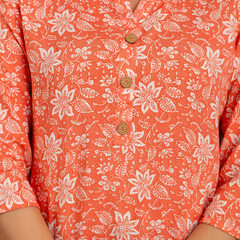 Women Printed Reyon Straight Kurti