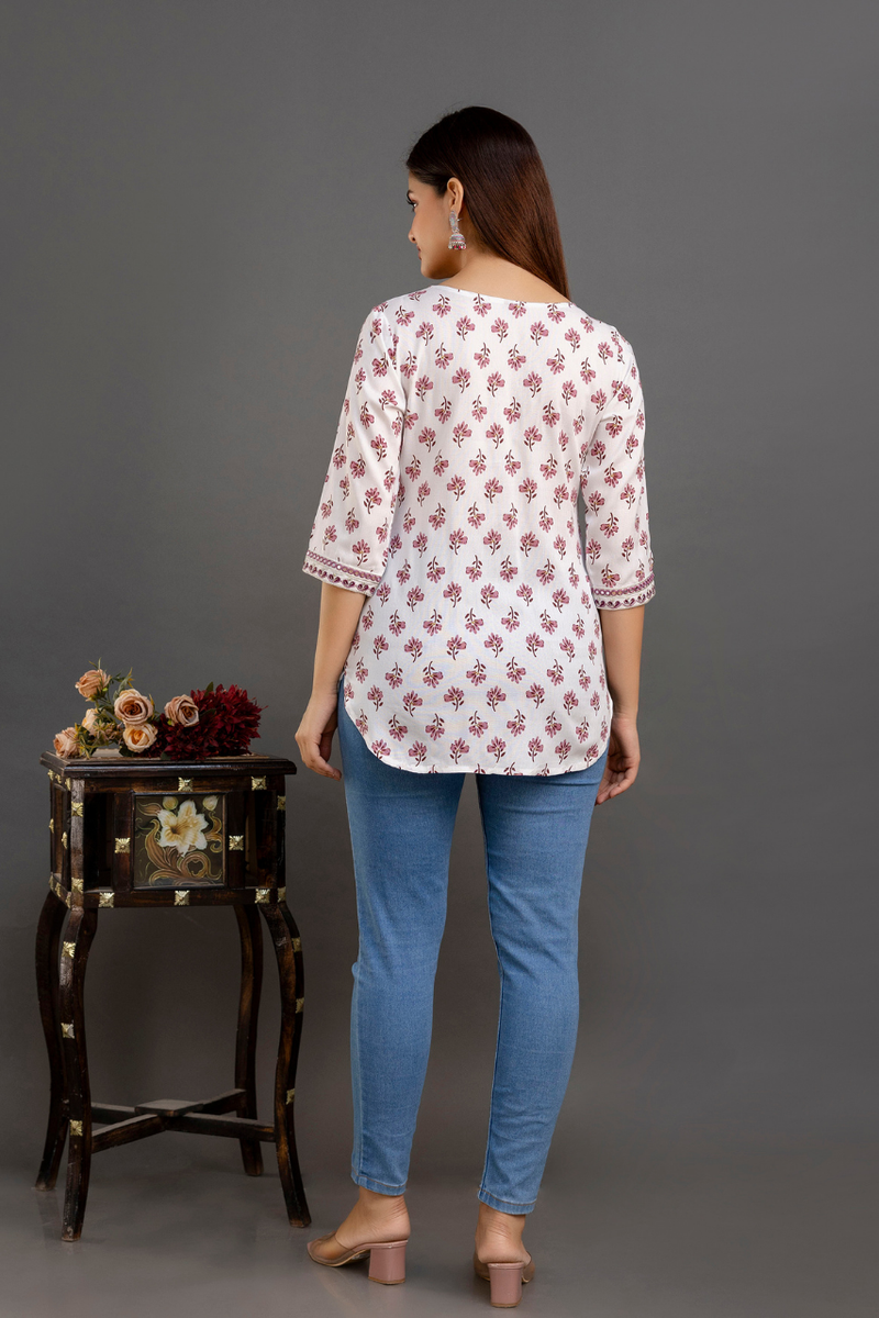 Women Printed Reyon Straight Kurti