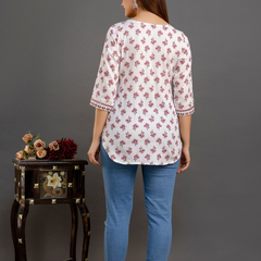 Women Printed Reyon Straight Kurti