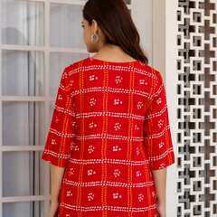 Women Printed Reyon Straight Kurti