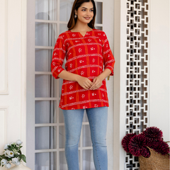 Women Printed Reyon Straight Kurti