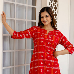 Women Printed Reyon Straight Kurti