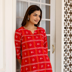 Women Printed Reyon Straight Kurti