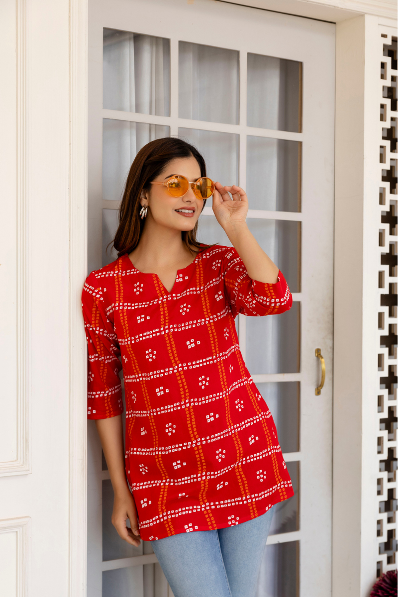 Women Printed Reyon Straight Kurti