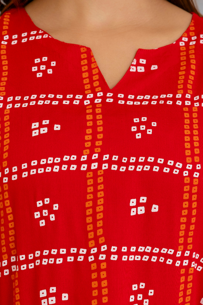 Women Printed Reyon Straight Kurti