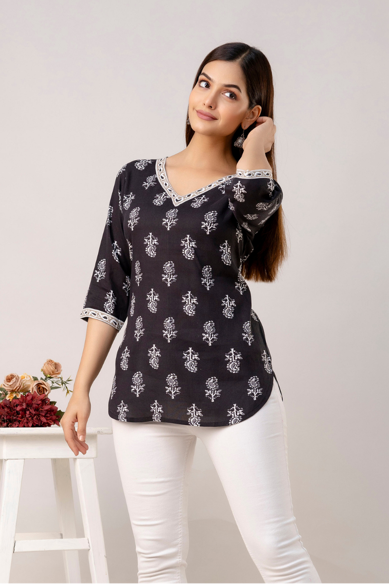 Women Printed Reyon Straight Kurti