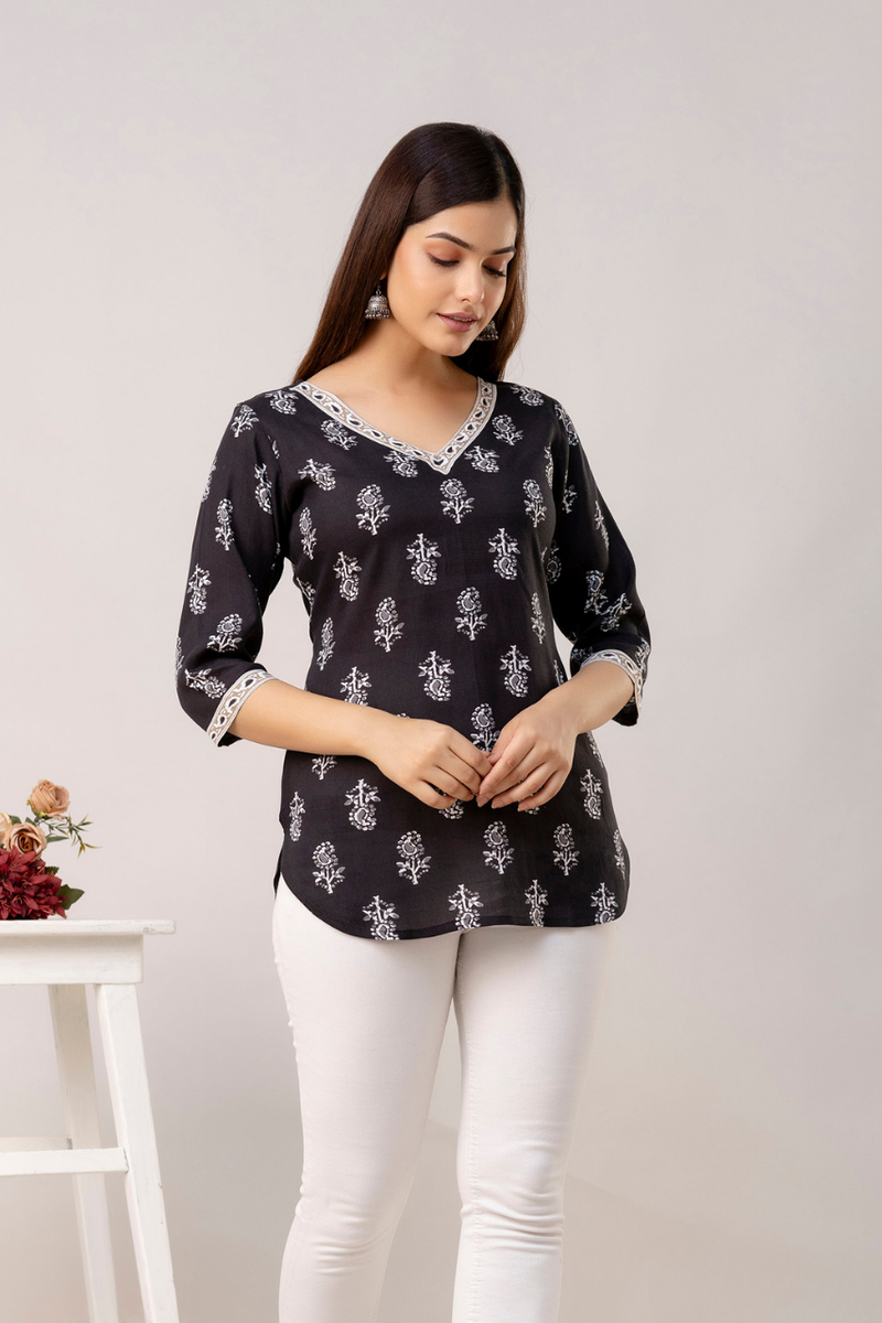 Women Printed Reyon Straight Kurti