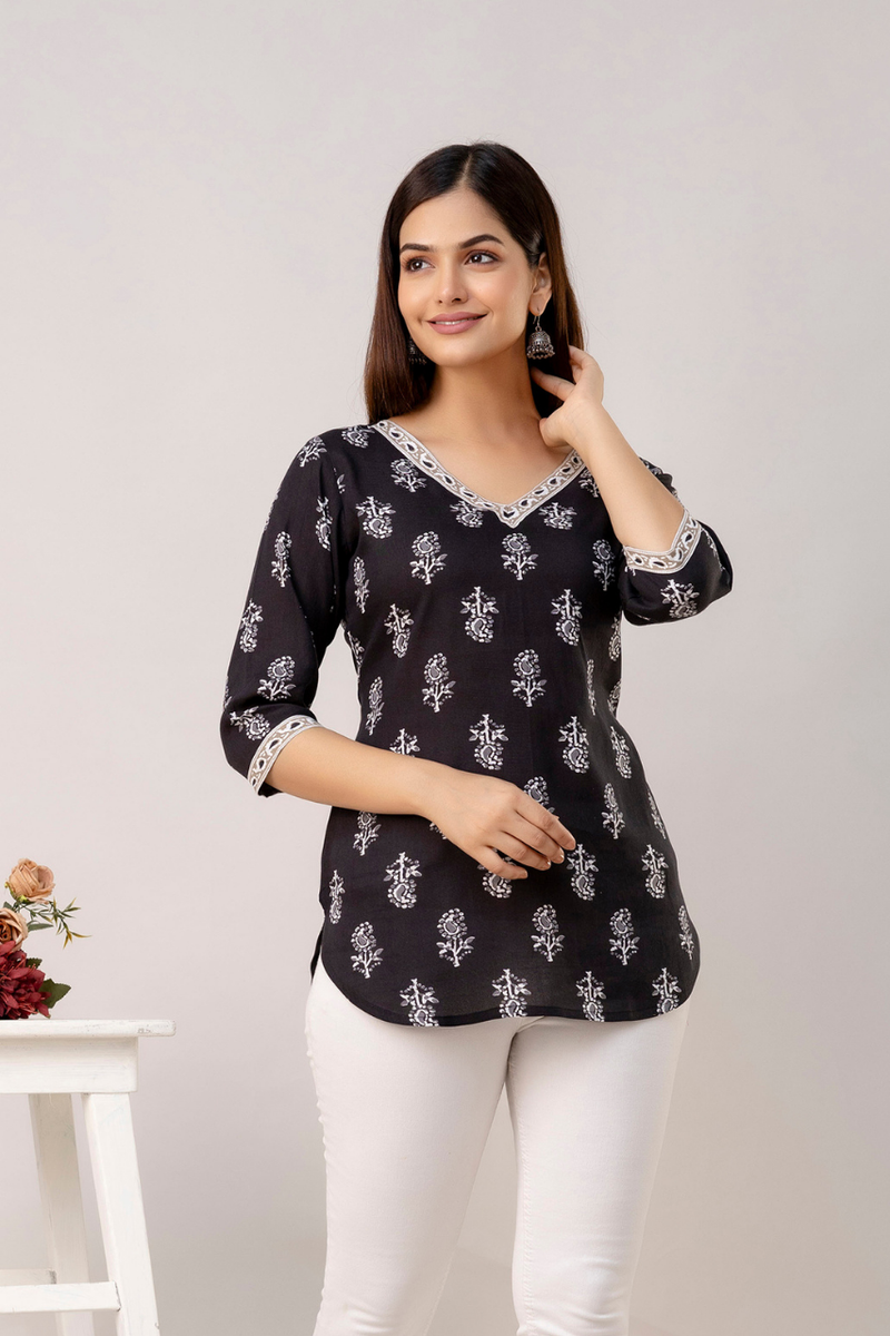 Women Printed Reyon Straight Kurti