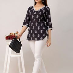Women Printed Reyon Straight Kurti