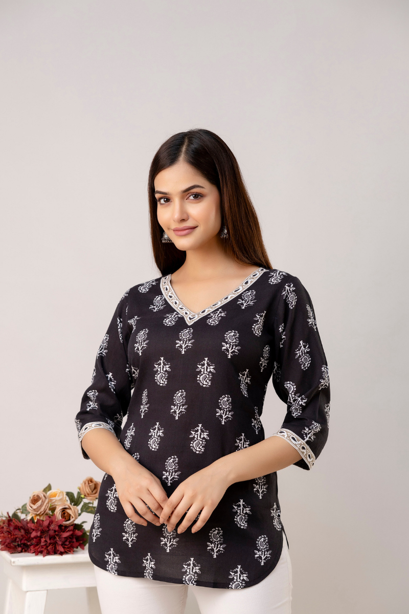 Women Printed Reyon Straight Kurti