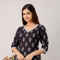 Women Printed Reyon Straight Kurti