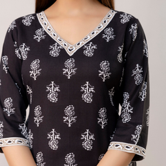 Women Printed Reyon Straight Kurti