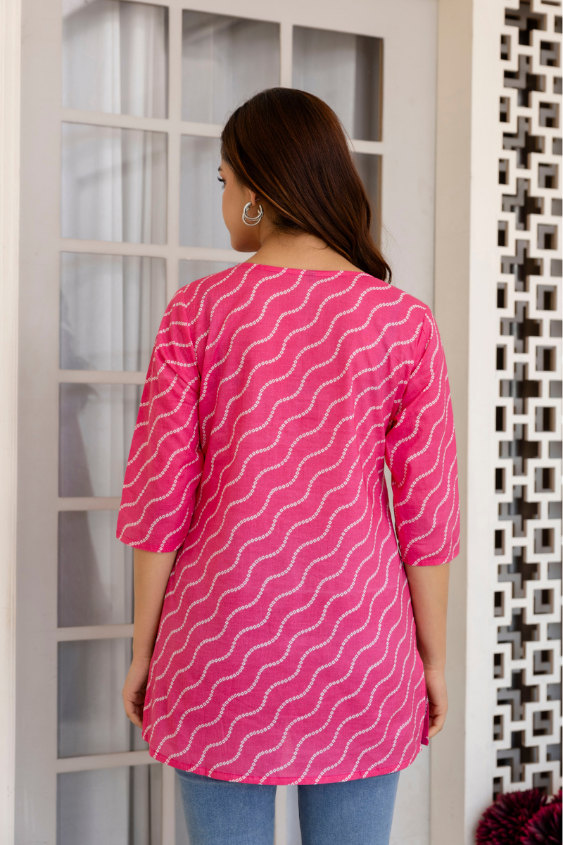 Women Printed Pure Cotton Straight Kurti