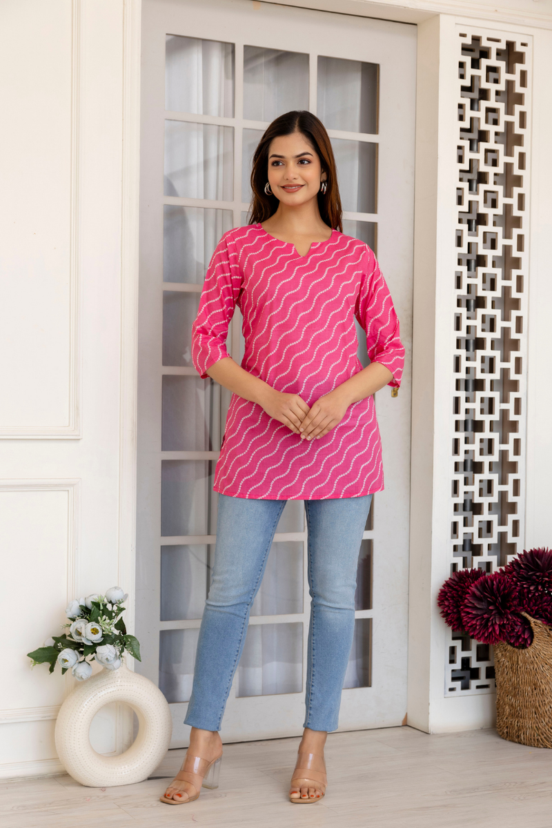 Women Printed Pure Cotton Straight Kurti