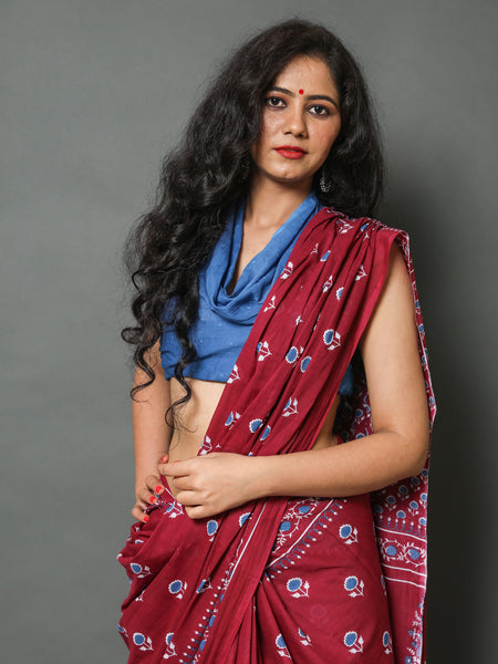 Elegant Hand Block Printed Cotton Saree