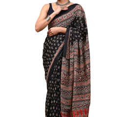 Elegant Hand Block Printed Cotton Saree