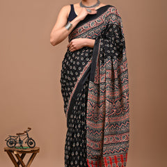 Elegant Hand Block Printed Cotton Saree