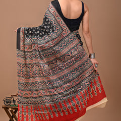 Elegant Hand Block Printed Cotton Saree