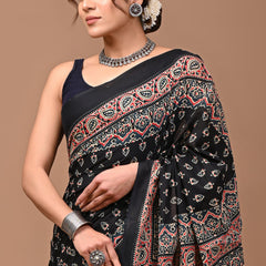 Elegant Hand Block Printed Cotton Saree