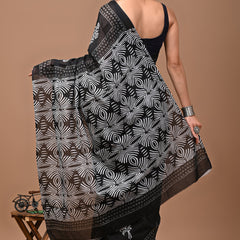 Elegant Hand Block Printed Cotton Saree