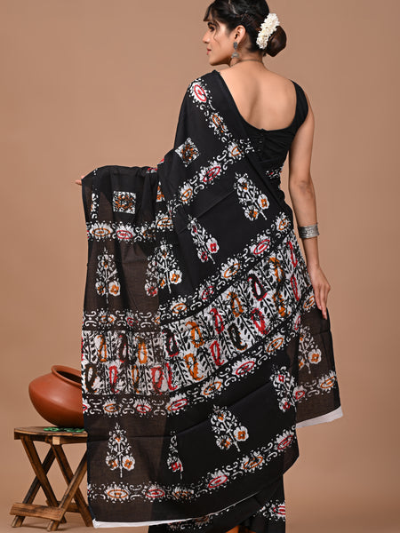 Elegant Hand Block Printed Cotton Saree