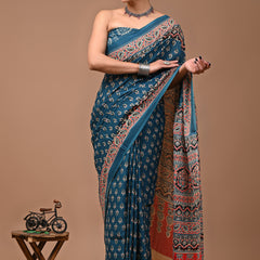 Elegant Hand Block Printed Cotton Saree