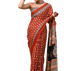 Elegant Hand Block Printed Cotton Saree