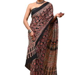 Elegant Hand Block Printed Cotton Saree