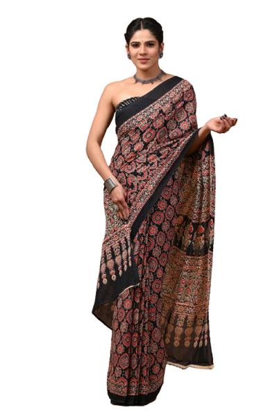Elegant Hand Block Printed Cotton Saree