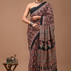 Elegant Hand Block Printed Cotton Saree