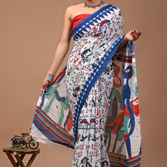 Elegant Hand Block Printed Cotton Saree