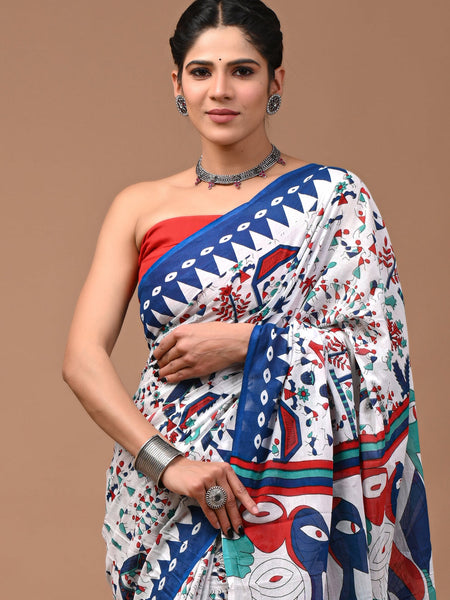 Elegant Hand Block Printed Cotton Saree